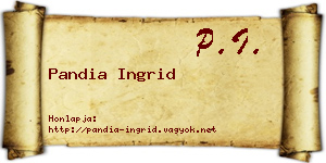 Pandia Ingrid névjegykártya